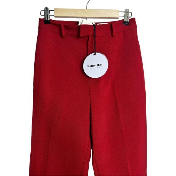 NWT Line + Dot Rosey Cropped Pants Red sz M - Picture 5 of 8